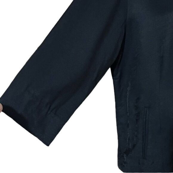 NWOT Chico's Ruffled Front Blazer Black Jacket Size 2 - Picture 7 of 12